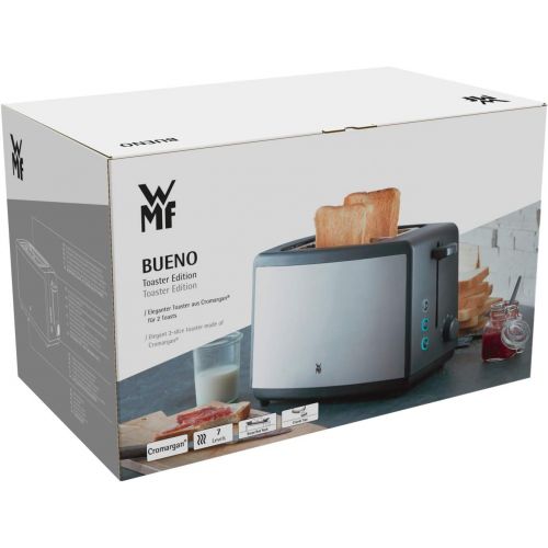 더블유엠에프 Besuchen Sie den WMF-Store WMF Bueno Edition Toaster Edelstahl, Doppelschlitz- Toaster mit Broetchenaufsatz, 7 Braunungsstufen, 800 W, edelstahl matt