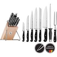 Besuchen Sie den WMF-Store WMF Spitzenklasse Plus Messerblock mit Messerset 9-teilig, 6 Messer geschmiedet, Wetzstahl, Fleischgabel, Buchenholz-Block, Performance Cut
