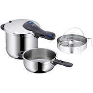 [아마존베스트]WMF Perfect Plus Schnellkochtopf Set 3-teilig 6,5l + 3,0l mit Einsatz-Set, Schnelltopf 22 cm Cromargan Edelstahl poliert, Induktion, 2 Kochstufen, Einhand-Kochstufenregler