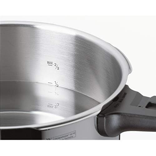 더블유엠에프 WMF Perfect Schnellkochtopf 2,5l, Schnelltopf 18 cm, Cromargan Edelstahl poliert, Induktion, 2 Kochstufen, Einhand-Kochstufenregler