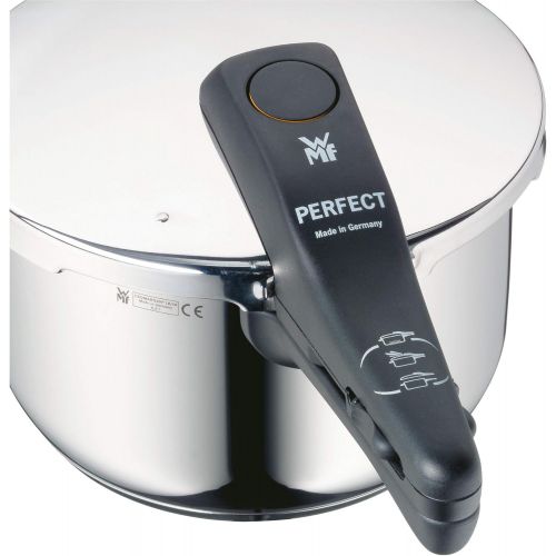 더블유엠에프 WMF Perfect Schnellkochtopf 2,5l, Schnelltopf 18 cm, Cromargan Edelstahl poliert, Induktion, 2 Kochstufen, Einhand-Kochstufenregler