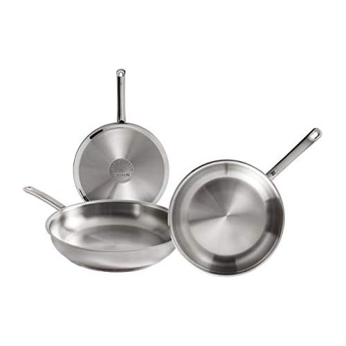 더블유엠에프 WMF Bratpfannen-Set 3-teilig Edelstahl 20 24 28 cm mit Antihaftbeschichtung fuer alle Herdarten inkl. Induktion