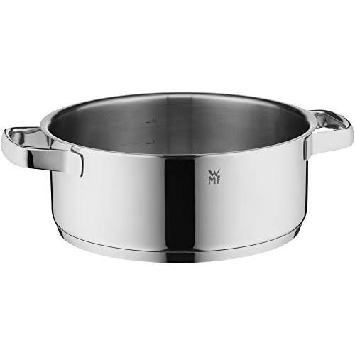 더블유엠에프 WMF Compact Cuisine Kochtopf 24cm, Glasdeckel, Bratentopf 4,1l, Cromargan Edelstahl poliert, Innenskalierung, stapelbar, Topf Induktion, unbeschichtet