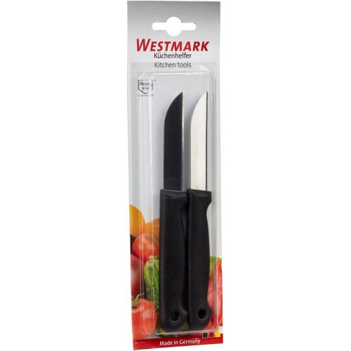  Besuchen Sie den Westmark-Store Westmark Kuechenmesser-Set, 2-tlg., Gerade Klingen, Gesamtlange je 15,6 cm, Rostfreier Edelstahl/Kunststoff, Techno, Silber/Schwarz, 13512280