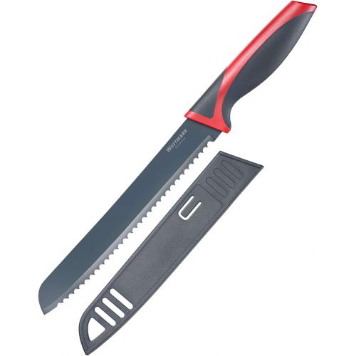  Besuchen Sie den Westmark-Store Westmark Brotmesser, Wellenschliff, Gesamtlange: 32,7 cm, Rostfreier Edelstahl/Kunststoff, Anthrazit/Rot, 14552280