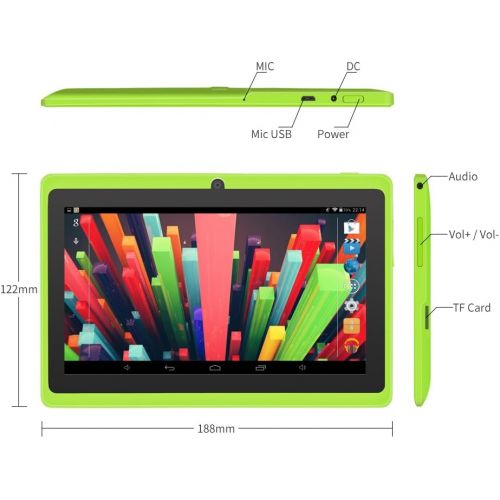  [아마존 핫딜] [아마존핫딜]YUNTAB Yuntab Google Tablet 7 Zoll Q88 Android 4.4 Tablet PC Quad-Core Allwinner A33 HD 1024x600 8GB 1.5GHz 1GB Dual Kamera Google Play Vorinstalliert,WLAN,3D, Bluetooth (Black)