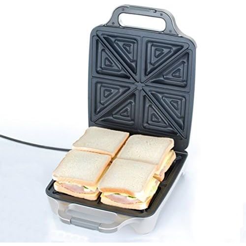  Besuchen Sie den cloer-Store Cloer 6269 Sandwichmaker XXL / 1800 W / fuer 4 Sandwiches / American Toast / XXL-Fuellung / optische Fertigmeldung