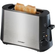 Besuchen Sie den cloer-Store Cloer 3890 Single-Toaster / Minitoaster fuer 1 Toastscheibe / 600 W / Auftau-Funktion / Kruemelschublade / Nachhebevorrichtung / mattiertes warmeisoliertes Edelstahlgehause