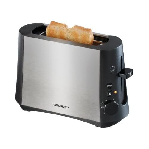  Besuchen Sie den cloer-Store Cloer 3890 Single-Toaster / Minitoaster fuer 1 Toastscheibe / 600 W / Auftau-Funktion / Kruemelschublade / Nachhebevorrichtung / mattiertes warmeisoliertes Edelstahlgehause