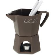 Kela 16655 Schokoladenfondue-Set, 4tlg., Keramik, 2 Personen, 350 ml, Paola, Braun