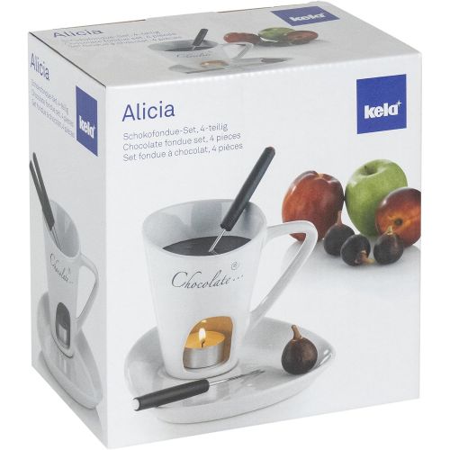  Kela Schokoladenfondue-Set, Alicia, 4-tlg., Keramik, 2 Personen, 200 ml, 12426