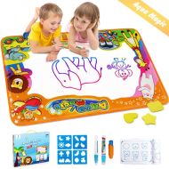 [아마존 핫딜] [아마존핫딜]Betheaces Water Drawing Mat Aqua Magic Doodle Kids Toys Mess Free Coloring Painting Educational Writing Mats Xmas Gift for Toddlers Boys Girls Age of 2,3,4,5,6 Year Old 34.5 X 22.5