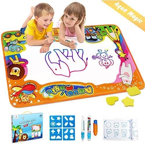  [아마존베스트]Betheaces Water Drawing Mat Aqua Magic Doodle Kids Toys Mess Free Coloring Painting Educational Writing Mats Xmas Gift for Toddlers Boys Girls Age of 2,3,4,5,6 Year Old 34.5 X 22.5