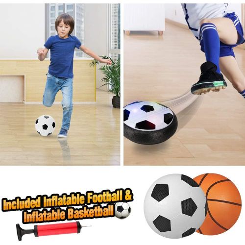  [아마존베스트]Betheaces Kids Toys Hover Soccer Ball Set 2 Goals Gift Football Disk Toy LED Light Boys Girls Age 2, 3, 4,5,6,7,8-16 Year Old, Indoor Outdoor Sports Ball Game Children