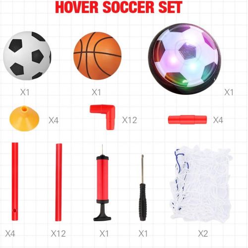  [아마존베스트]Betheaces Kids Toys Hover Soccer Ball Set 2 Goals Gift Football Disk Toy LED Light Boys Girls Age 2, 3, 4,5,6,7,8-16 Year Old, Indoor Outdoor Sports Ball Game Children