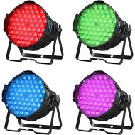 BETOPPER LED Stage Lights, 54x3W RGB Par Lights, DMX 512 Controller Sound Activated Uplights, DJ Lights with Daisy Chain, Spotlights, Wash Lights for Stage Performance, Party, Wedding, Club(4 Packs)