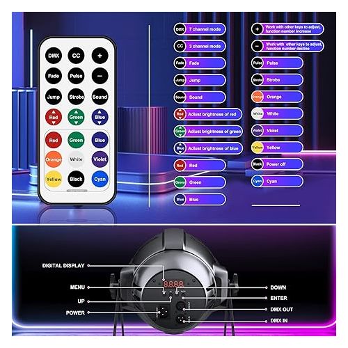  BETOPPER LED Stage Light, 54x3W DJ Light with Remote Control, RGB Sound Active Stage Lighting, Indoor DMX-512 Par Light Can, Illuminate Your Event,Parties,School Events,DJ Live Show,Concert etc.