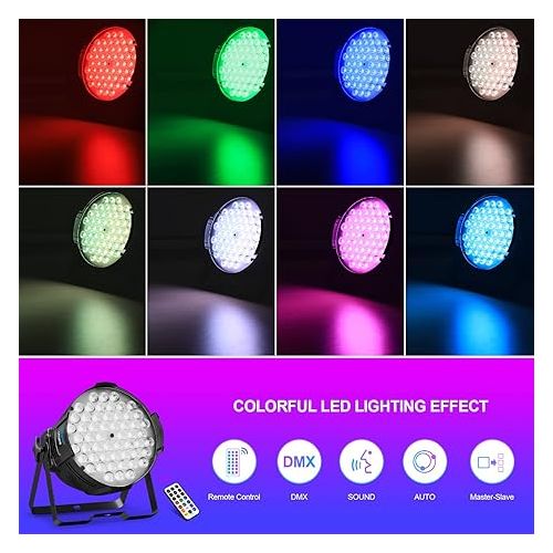  BETOPPER LED Stage Light, 54x3W DJ Light with Remote Control, RGB Sound Active Stage Lighting, Indoor DMX-512 Par Light Can, Illuminate Your Event,Parties,School Events,DJ Live Show,Concert etc.