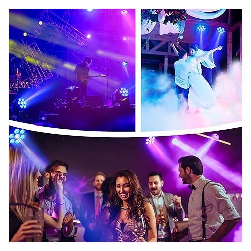  BETOPPER Moving Head RGBW, DJ Lights, Sound Activated/DMX Lighting, Moving Head Lights for Stage, Party, Live, DJ, Bar, Disco Lighting (7x8W 4 Packs)