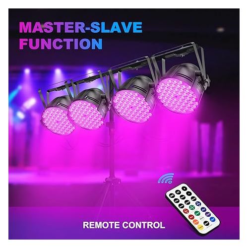  BETOPPER LED Stage Lights, 54x3W RGB, DMX 512 Wash Lights for Wedding, Club(2 Packs)