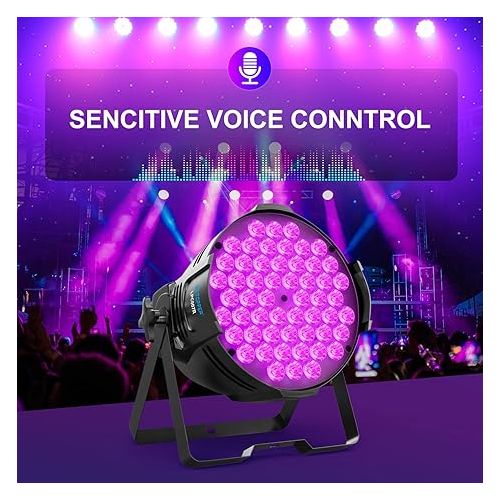  BETOPPER LED Stage Lights, 54x3W RGB, DMX 512 Wash Lights for Wedding, Club(2 Packs)