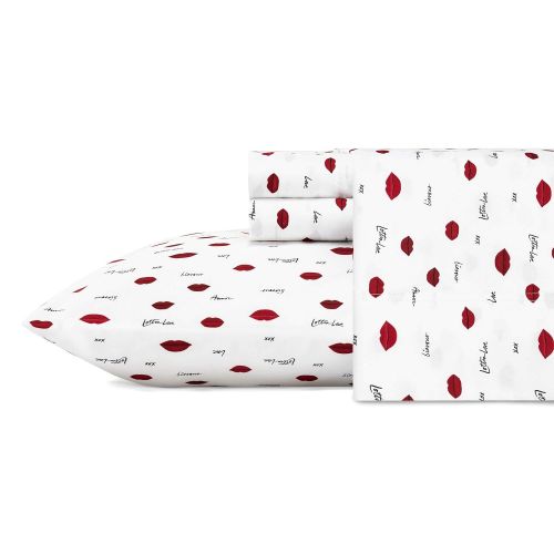  Betsey Johnson Sheet Set, Queen, Love Lips