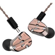 [아마존 핫딜]  [아마존핫딜]Better Revonext QT5 in-Ear Headphones,1DD+1BA Hybrid in Ear Earphone HiFi DJ in Ear Monitor Running Sport Earphone Earplug Headset Earbud with 2 Pin 0.78mm Detachable Cable(Copper No mic)
