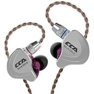 [아마존 핫딜] [아마존핫딜]Better CCA C10 in Ear Headphones/Earphones Design HiFi 5 Drivers Hybrid (4 Balanced Armature + 1 Dynamic) in-Ear Monitors with Detachable Cable 2pins 0.75mm Gold Plated,（Purple Without Mi