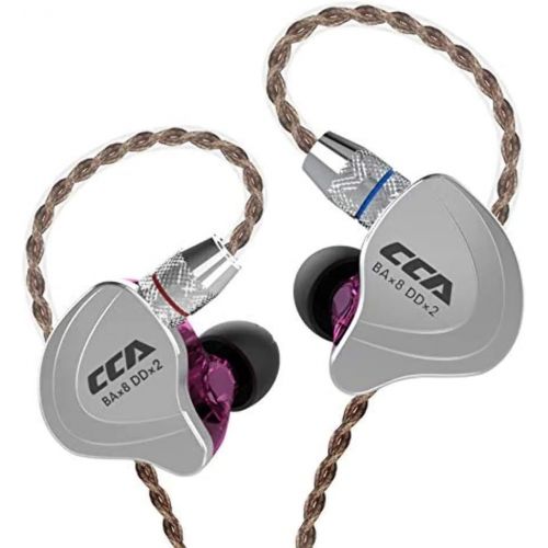  [아마존 핫딜] [아마존핫딜]Better CCA C10 in Ear Headphones/Earphones Design HiFi 5 Drivers Hybrid (4 Balanced Armature + 1 Dynamic) in-Ear Monitors with Detachable Cable 2pins 0.75mm Gold Plated,（Purple Without Mi