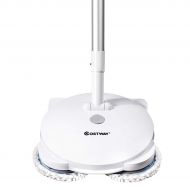 Better COSTWAY Electric Spin Mop, Cordless Mop with Adjustable Handle, Floor Cleaner for All Surfaces Rechargeable Quiet Powerful Cleaner Spin Mop Polisher and Scrubber for Indoor Wood Ti