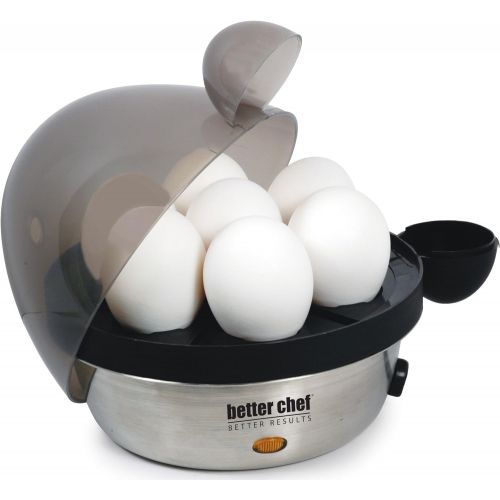  [아마존베스트]Better Chef IM-470S Stainless Steel Electric Egg Cooker | Boil up to 7 Eggs in a Matter of Minutes | Removable Cool Touch Tray | Durable Stainless Steel Base | See-Through Lid