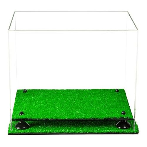  Clear Acrylic Catchers Helmet Display Case with Black Risers and Turf Base (A002-BR)