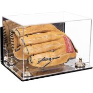 Acrylic Baseball Glove Display Case with Mirror Case , Gold Risers , Wall Mount and Mirror Base (V41/A004)