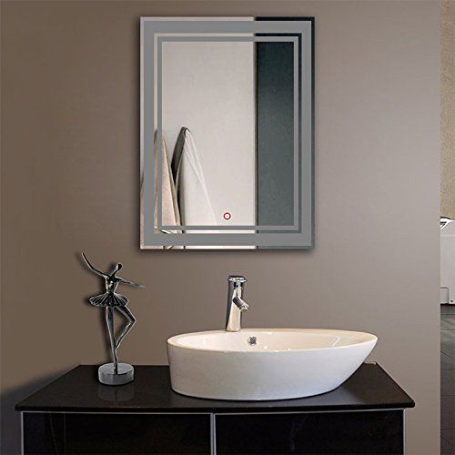  Better Home Better Life Vertical LED Lighted Vanity Bathroom Silvered Mirror with Touch Button, Make up Mirror Wall Bar Mirror (DK-OD-CK160) (Queen)