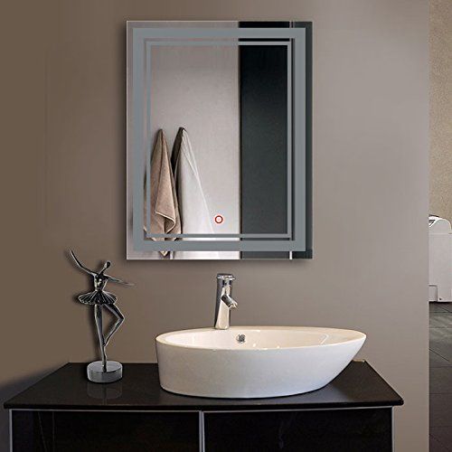  Better Home Better Life Vertical LED Lighted Vanity Bathroom Silvered Mirror with Touch Button, Make up Mirror Wall Bar Mirror (DK-OD-CK160) (Queen)