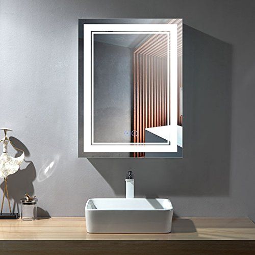  Better Home Better Life Vertical LED Lighted Vanity Bathroom Silvered Mirror with Touch Button, Make up Mirror Wall Bar Mirror (DK-OD-CK160) (Queen)