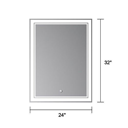  Better Home Better Life 28 x 36 In Vertical LED Bathroom Silvered Mirror with Touch Button （C-CK160-I）