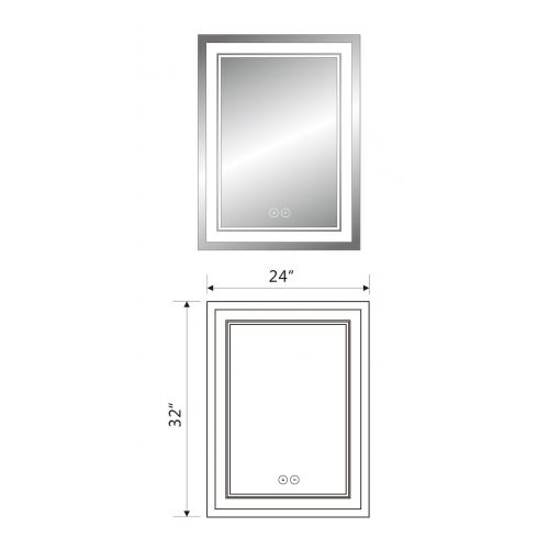  Better Home Better Life 28 x 36 In Vertical LED Bathroom Silvered Mirror with Touch Button （C-CK160-I）