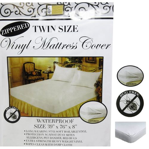  BETTER HOME PLASTICS 2 Pc Twin Vinyl Zippered Mattress Cover Waterproof Bed-Bug Proof Dust Protector