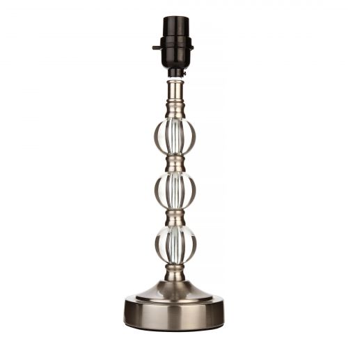  Better Homes & Gardens 14 Stacked Glass Ball Table Lamp Base, Brushed Nickel, LED Bulb Included