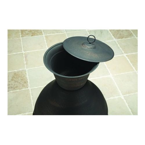  Better Homes & Gardens Cast Iron Chiminea, Antique Bronze with Nylon Cover, Poker Included