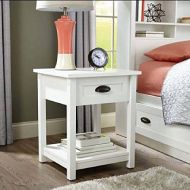 Better Homes & Gardens Better Homes and Gardens Lafayette Night Stand, White Finish | Open Shelf Provides Additional Storage