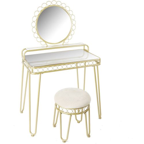  Better Homes & Gardens Better Homes and Gardens Mirabella Vanity & Stool, Gold