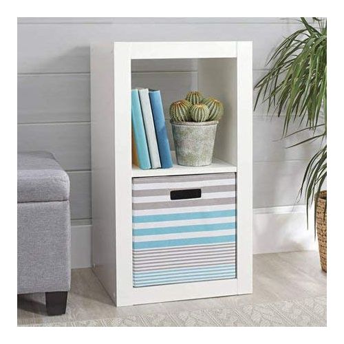  Better Homes and Gardens.. Bookshelf Square Storage Cabinet 4-Cube Organizer (Weathered) (White, 4-Cube) (Aqua, Set of 6 Storage Bins)