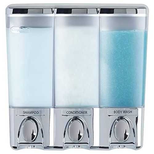  Better Living Products 72344 Clear Choice 3-Chamber Shower Dispenser, Chrome