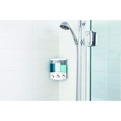  Better Living Products 76354 Euro Series TRIO 3-Chamber Soap and Shower Dispenser, White