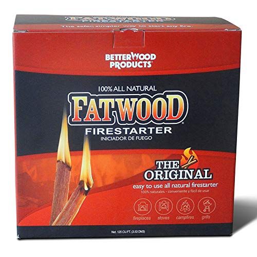  Better Wood Products Betterwood 10lb Fatwood Natural Pine Firestarter (1 Pack) for Campfire, BBQ, or Pellet Stove; Non Toxic and Water Resistant