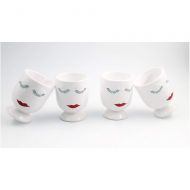 Better-way Red Lips Face Floral Vase Ceramic Planter Modern Flower Pot Succulent Plant Container Decorative Indoor Pots Gift for Housewarming (Ceramic Wine Glasses) (4 Pack)