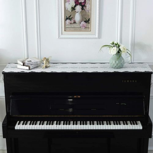  Bettery Home Piano Cover Cloth Lace Fabric Decorative Dust-proof Cloth for Upright Vertical Piano Top Cover