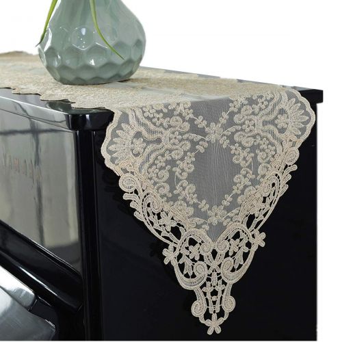  Bettery Home Piano Cover Cloth Lace Fabric Decorative Dust-proof Cloth for Upright Vertical Piano Top Cover